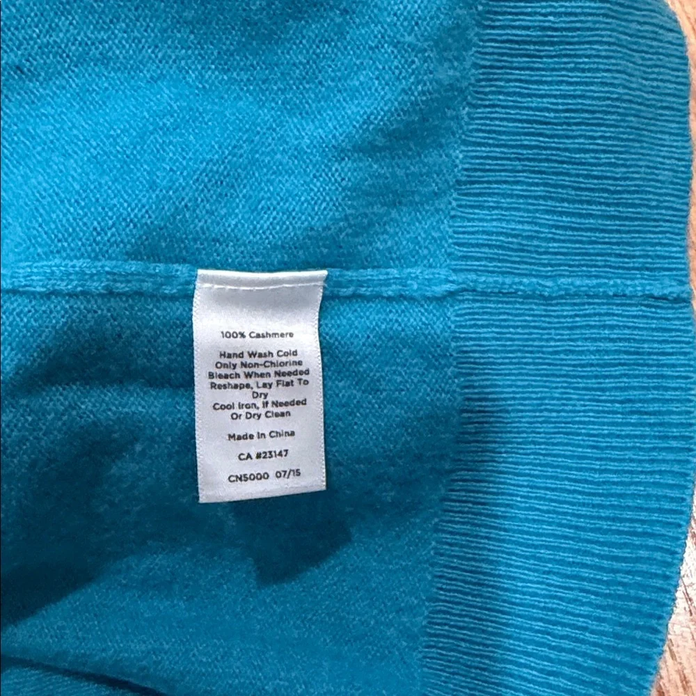 Teal Turtleneck Cashmere Sweater